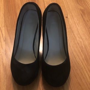 Black wedges-suede material.